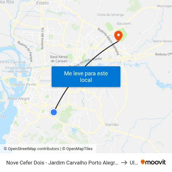 Nove Cefer Dois - Jardim Carvalho Porto Alegre - Rs 91430-302 Brasil to Ulbra map