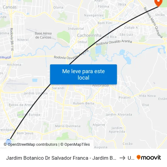 Jardim Botanico Dr Salvador Franca - Jardim Botânico Porto Alegre - Rs 90450-190 Brasil to Ulbra map