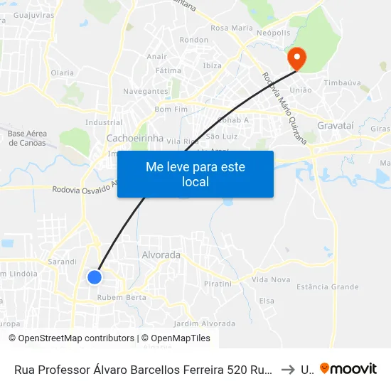 Rua Professor Álvaro Barcellos Ferreira 520 Rubem Berta Porto Alegre - Rio Grande Do Sul 91180 Brasil to Ulbra map