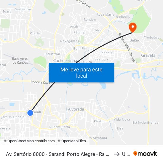 Av. Sertório 8000 - Sarandi Porto Alegre - Rs 91130-720 Brasil to Ulbra map