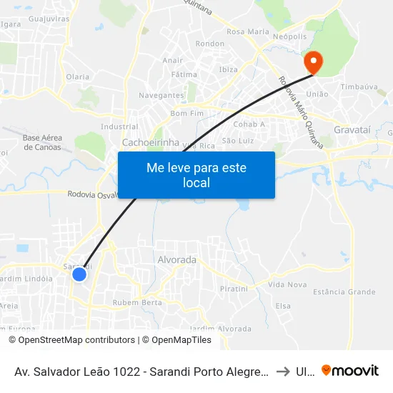 Av. Salvador Leão 1022 - Sarandi Porto Alegre - Rs 91130-700 Brasil to Ulbra map