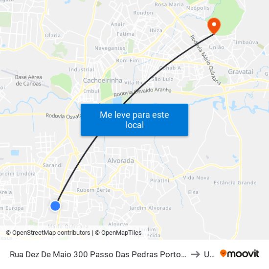 Rua Dez De Maio 300 Passo Das Pedras Porto Alegre - Rs 91230-580 Brasil to Ulbra map