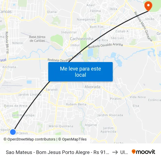 Sao Mateus - Bom Jesus Porto Alegre - Rs 91420-500 Brasil to Ulbra map