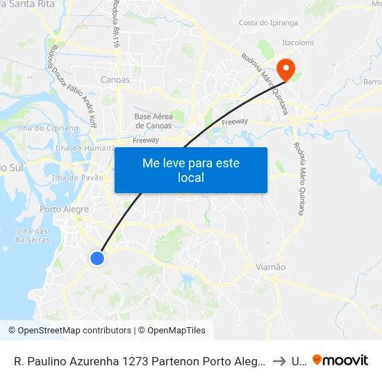 R. Paulino Azurenha 1273 Partenon Porto Alegre - Rio Grande Do Sul 90680-240 Brasil to Ulbra map