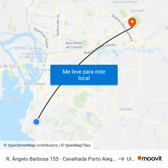R. Ângelo Barbosa 155 - Cavalhada Porto Alegre - Rs 91740-310 Brasil to Ulbra map