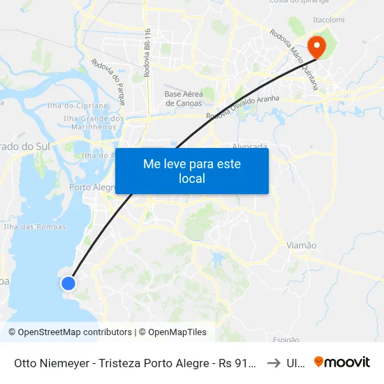 Otto Niemeyer - Tristeza Porto Alegre - Rs 91900-190 Brasil to Ulbra map