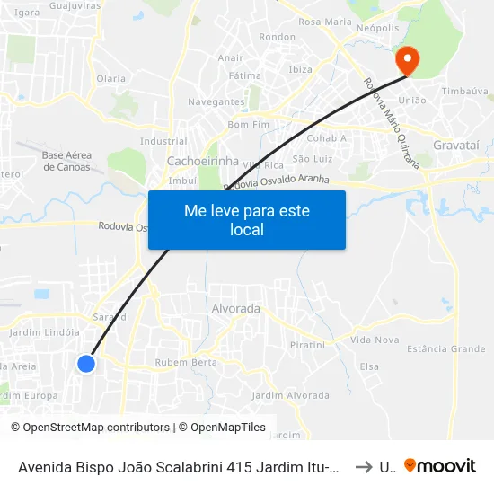 Avenida Bispo João Scalabrini 415 Jardim Itu-Sabará Porto Alegre - Rio Grande Do Sul 91225 Brasil to Ulbra map