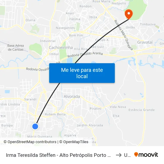 Irma Teresilda Steffen - Alto Petrópolis Porto Alegre - Rs 91240-470 Brasil to Ulbra map