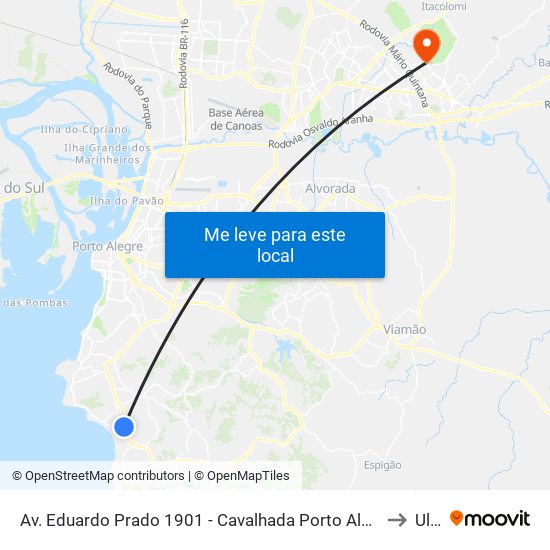Av. Eduardo Prado 1901 - Cavalhada Porto Alegre - Rs 91751-000 Brasil to Ulbra map