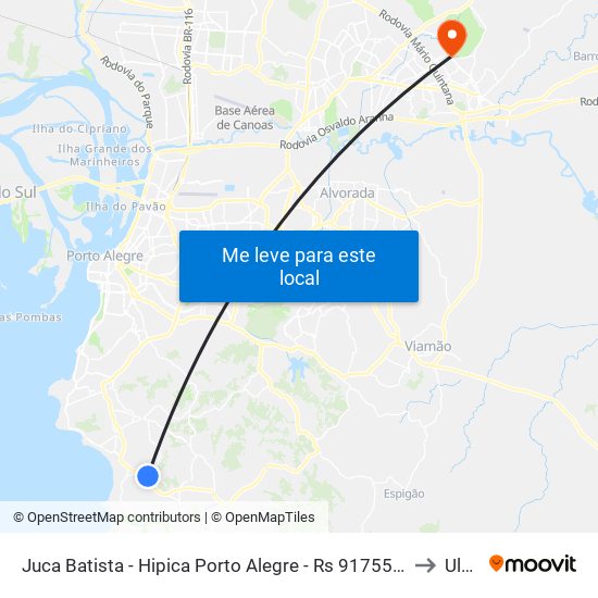 Juca Batista - Hipica Porto Alegre - Rs 91755-050 Brasil to Ulbra map