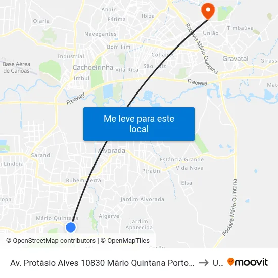 Av. Protásio Alves 10830 Mário Quintana Porto Alegre - Rio Grande Do Sul 91260-000 Brasil to Ulbra map