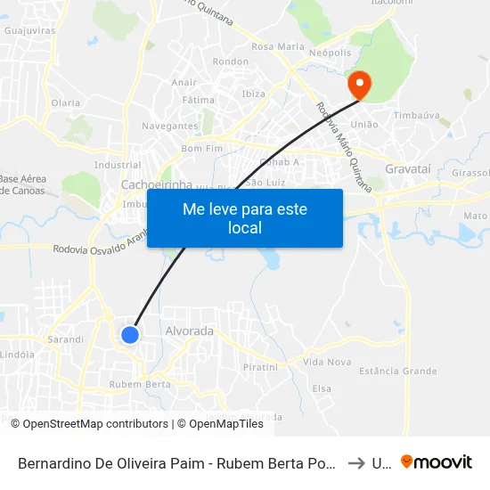 Bernardino De Oliveira Paim - Rubem Berta Porto Alegre - Rs 91160-335 Brasil to Ulbra map
