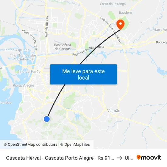 Cascata Herval - Cascata Porto Alegre - Rs 91712-063 Brasil to Ulbra map