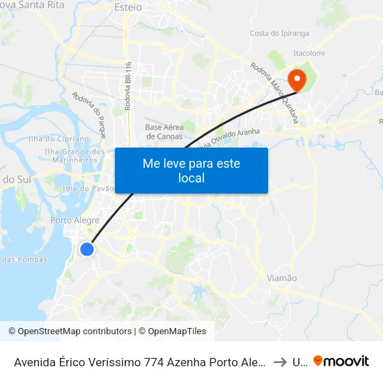 Avenida Érico Veríssimo 774 Azenha Porto Alegre - Rio Grande Do Sul 90160-180 Brasil to Ulbra map