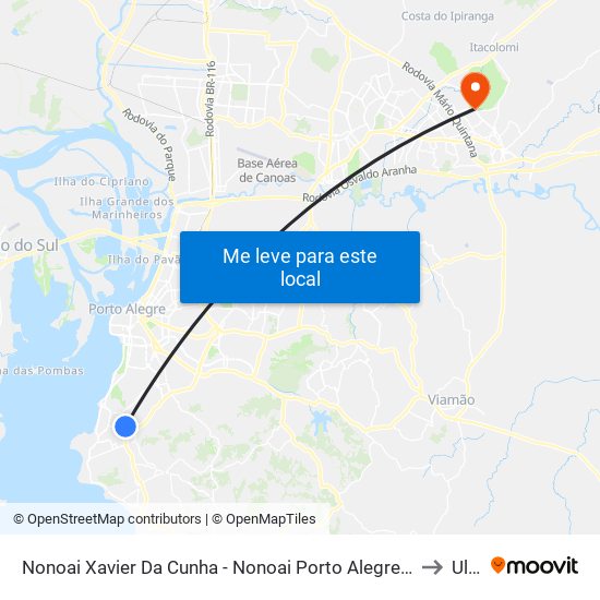 Nonoai Xavier Da Cunha - Nonoai Porto Alegre - Rs 90830-180 Brasil to Ulbra map