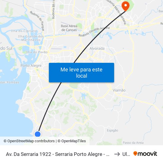 Av. Da Serraria 1922 - Serraria Porto Alegre - Rs 91770-010 Brasil to Ulbra map