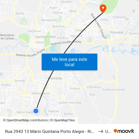 Rua 2943 13 Mário Quintana Porto Alegre - Rio Grande Do Sul 91250 Brasil to Ulbra map