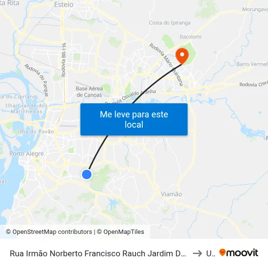 Rua Irmão Norberto Francisco Rauch Jardim Do Carvalho Porto Alegre - Rio Grande Do Sul 91430 Brasil to Ulbra map