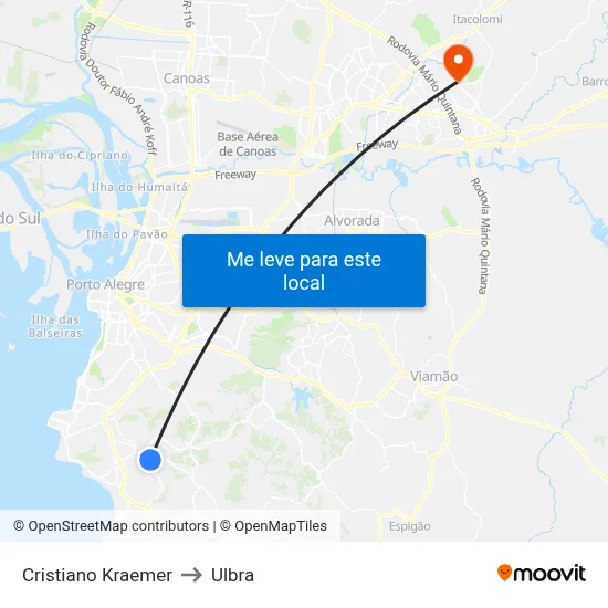 Cristiano Kraemer to Ulbra map