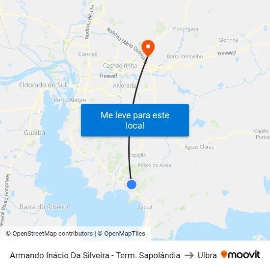 Armando Inácio Da Silveira - Term. Sapolândia to Ulbra map