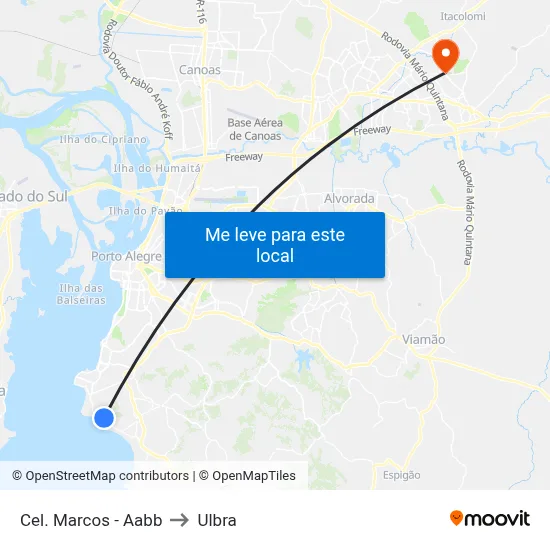 Cel. Marcos - Aabb to Ulbra map