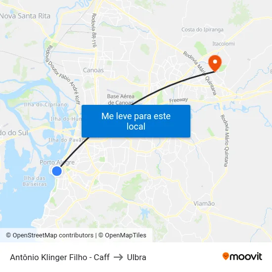 Antônio Klinger Filho - Caff to Ulbra map
