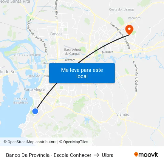 Banco Da Província - Escola Conhecer to Ulbra map