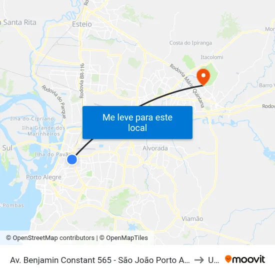 Av. Benjamin Constant 565 - São João Porto Alegre - Rs 90550-003 Brasil to Ulbra map