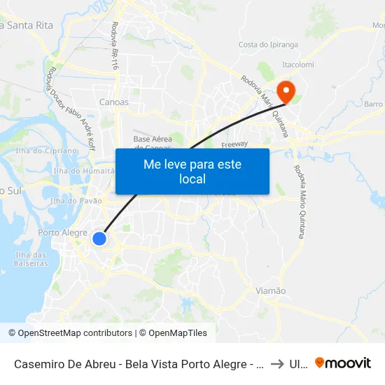 Casemiro De Abreu - Bela Vista Porto Alegre - Rs 90440-060 Brasil to Ulbra map