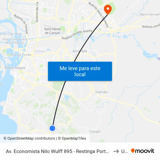 Av. Economista Nilo Wulff 895 - Restinga Porto Alegre - Rs 91792-330 Brasil to Ulbra map