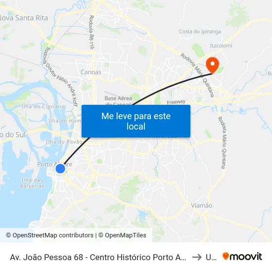 Av. João Pessoa 68 - Centro Histórico Porto Alegre - Rs 90010-281 Brasil to Ulbra map