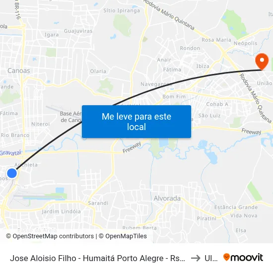 Jose Aloisio Filho - Humaitá Porto Alegre - Rs 90250-030 Brasil to Ulbra map