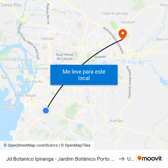 Jd Botanico Ipiranga - Jardim Botânico Porto Alegre - Rs 90450-190 Brasil to Ulbra map