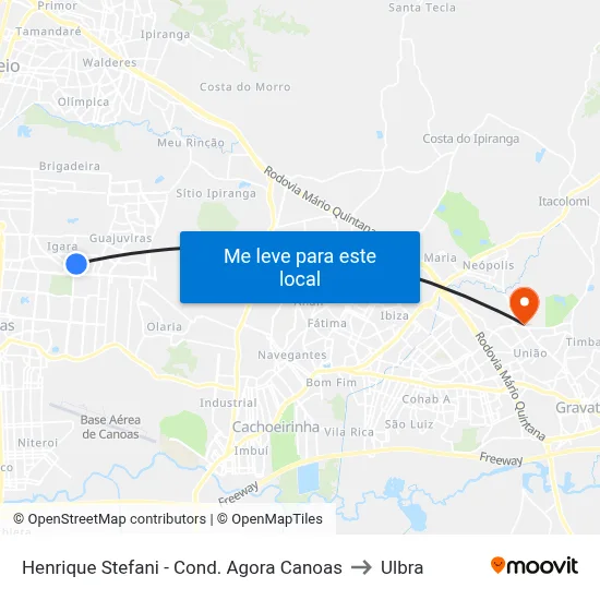 Henrique Stefani - Cond. Agora Canoas to Ulbra map