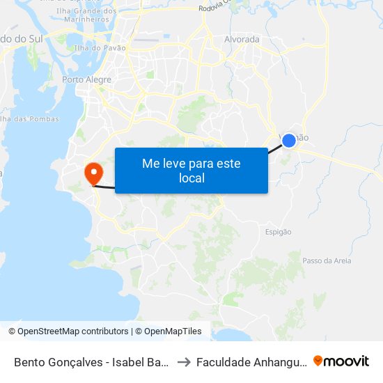 Bento Gonçalves - Isabel Bastos to Faculdade Anhanguera map