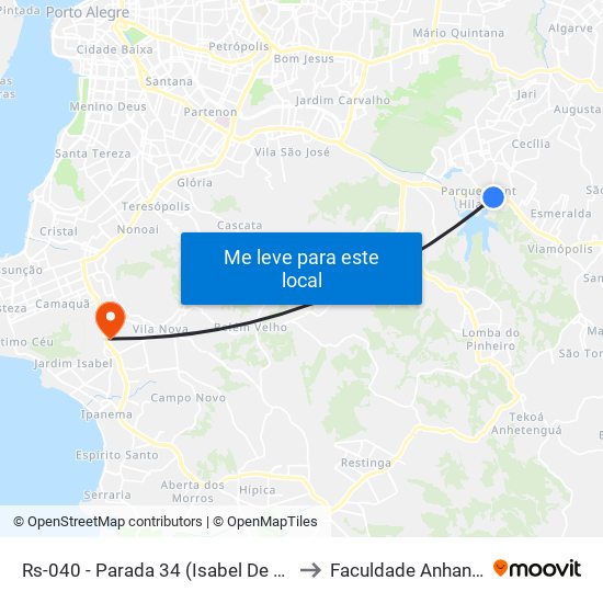 Rs-040 - Parada 34 (Isabel De Espanha) to Faculdade Anhanguera map