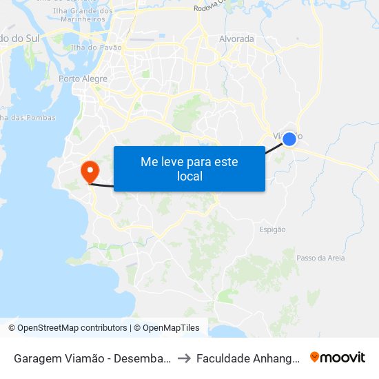 Garagem Viamão - Desembarque to Faculdade Anhanguera map