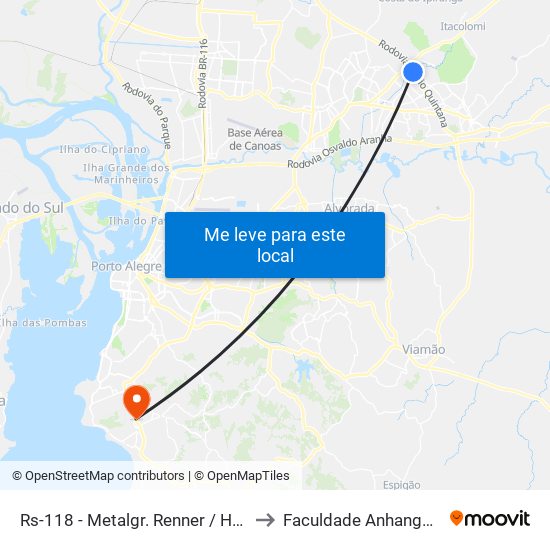 Rs-118 - Metalgr. Renner / Havan to Faculdade Anhanguera map