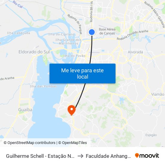 Guilherme Schell - Estação Niterói to Faculdade Anhanguera map