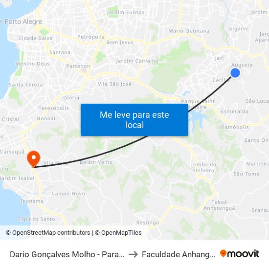 Dario Gonçalves Molho - Parada 19 to Faculdade Anhanguera map