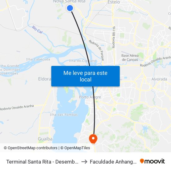 Terminal Santa Rita - Desembarque to Faculdade Anhanguera map