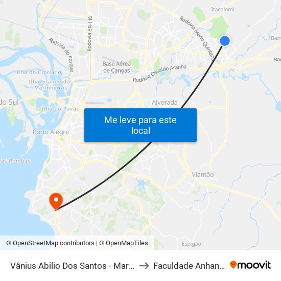 Vânius Abilio Dos Santos - Marquespan to Faculdade Anhanguera map