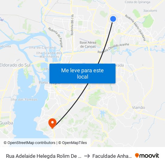 Rua Adelaide Helegda Rolim De Moura, 511 to Faculdade Anhanguera map