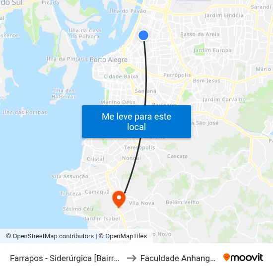 Farrapos - Siderúrgica [Bairro - C] to Faculdade Anhanguera map