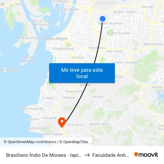 Brasiliano Índio De Moraes - Iapi [Bairro - Bc] to Faculdade Anhanguera map