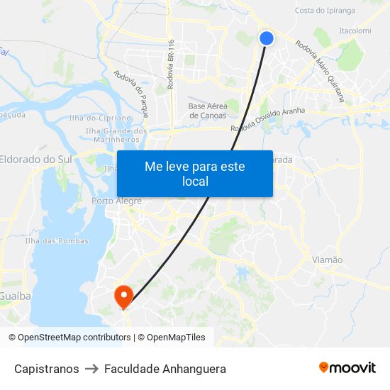 Capistranos to Faculdade Anhanguera map