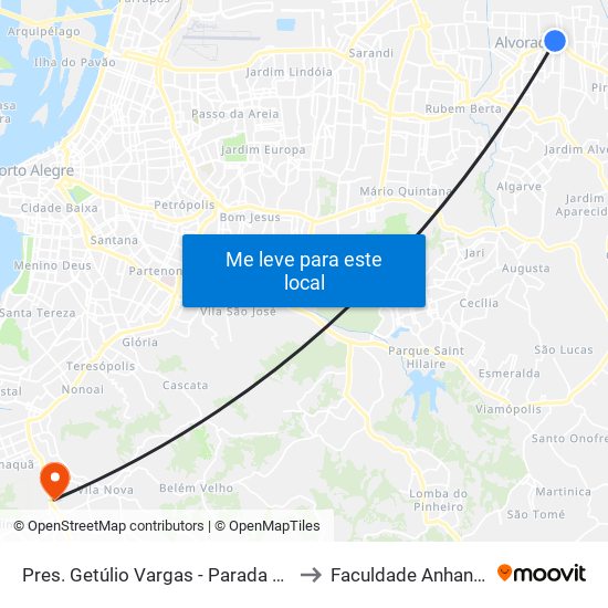 Pres. Getúlio Vargas - Parada 53 (Soul) to Faculdade Anhanguera map