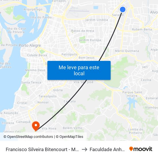 Francisco Silveira Bitencourt - Mcm Esportes to Faculdade Anhanguera map