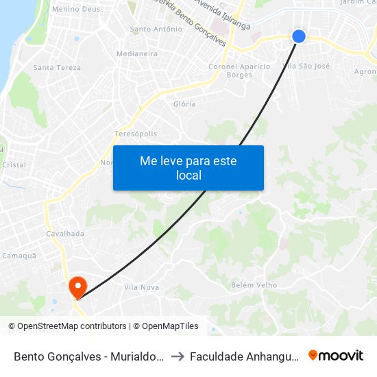 Bento Gonçalves - Murialdo Bc to Faculdade Anhanguera map