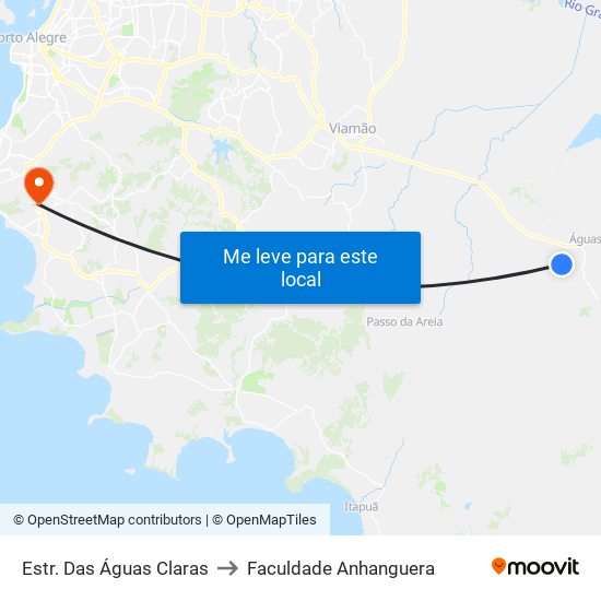 Estr. Das Águas Claras to Faculdade Anhanguera map